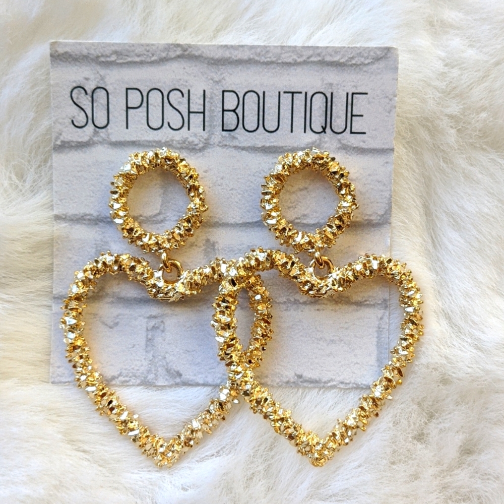 Gold Heart Earrings